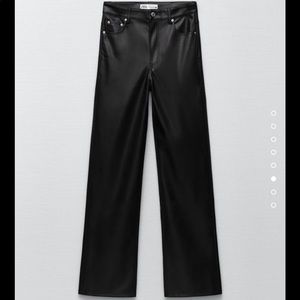 Zara the 90s Black Leather Pants